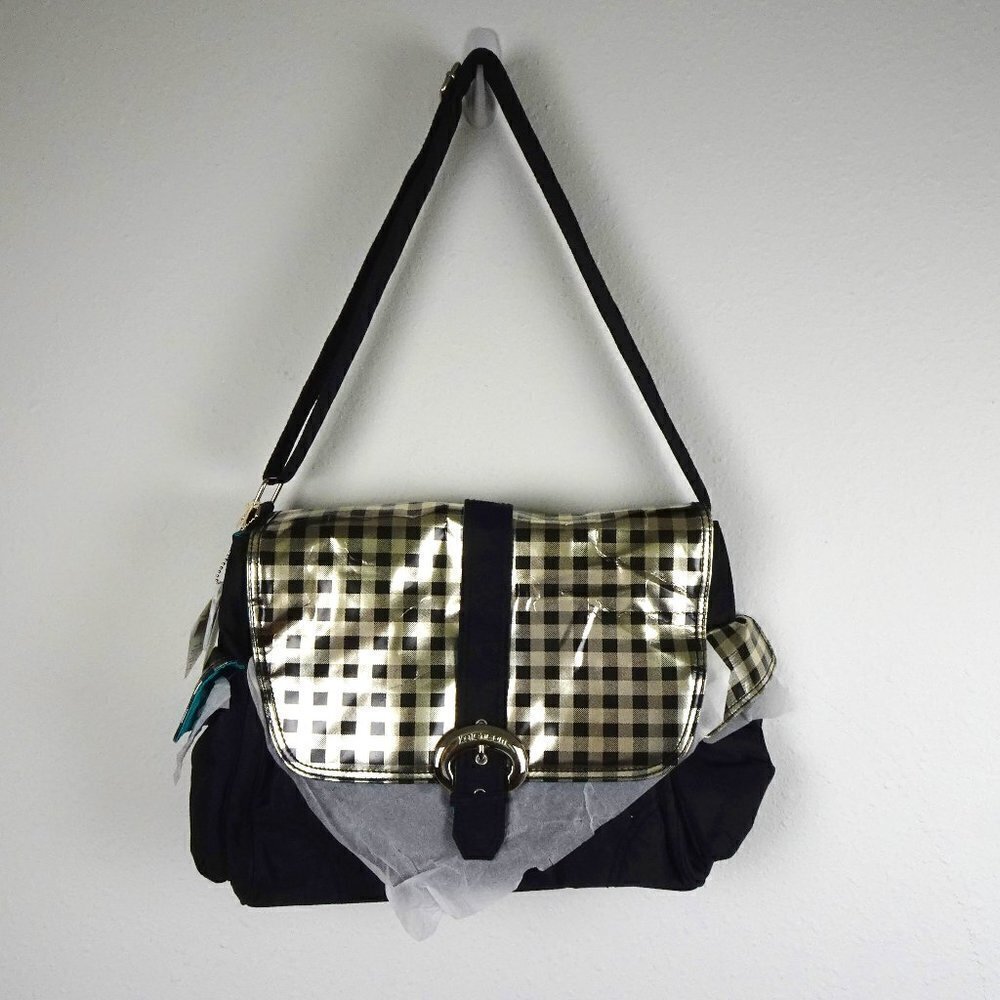 Kalencom Baby Diaper Bag Infant Black Gold + Bottle Bag Zip Pouch Changing Pad